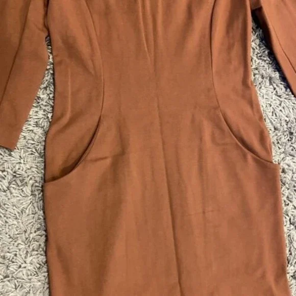 Lafayette 148 New York 3/4 Sleeve Sheath Dress In Sienna Brown Size 8 Women